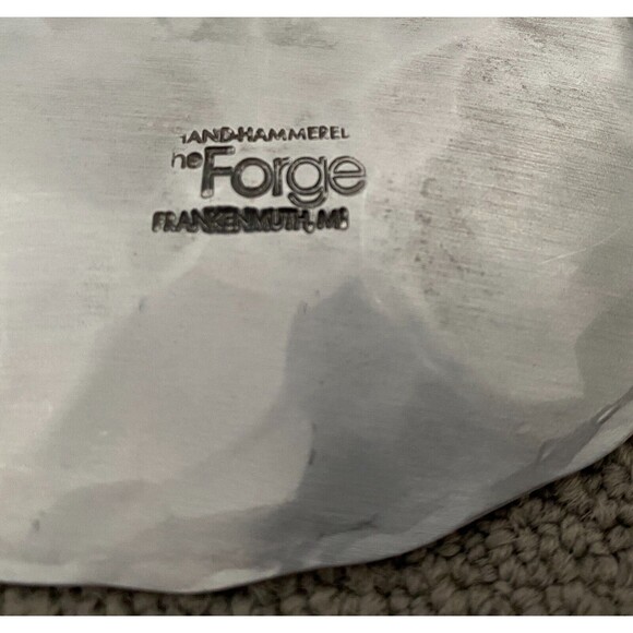 The Forge Hand Hammered Silver Fruit Design Small Decorative Plate - Picture 4 of 7